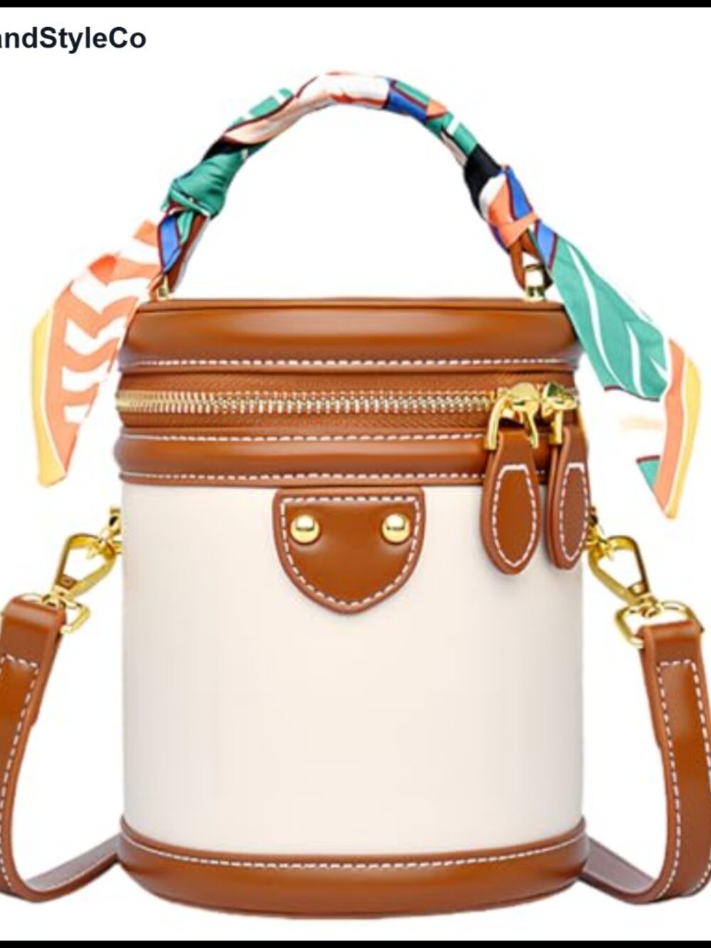 Mini Bucket Crossbody Bag Vegan Leather Small Round Shoulder Handbag